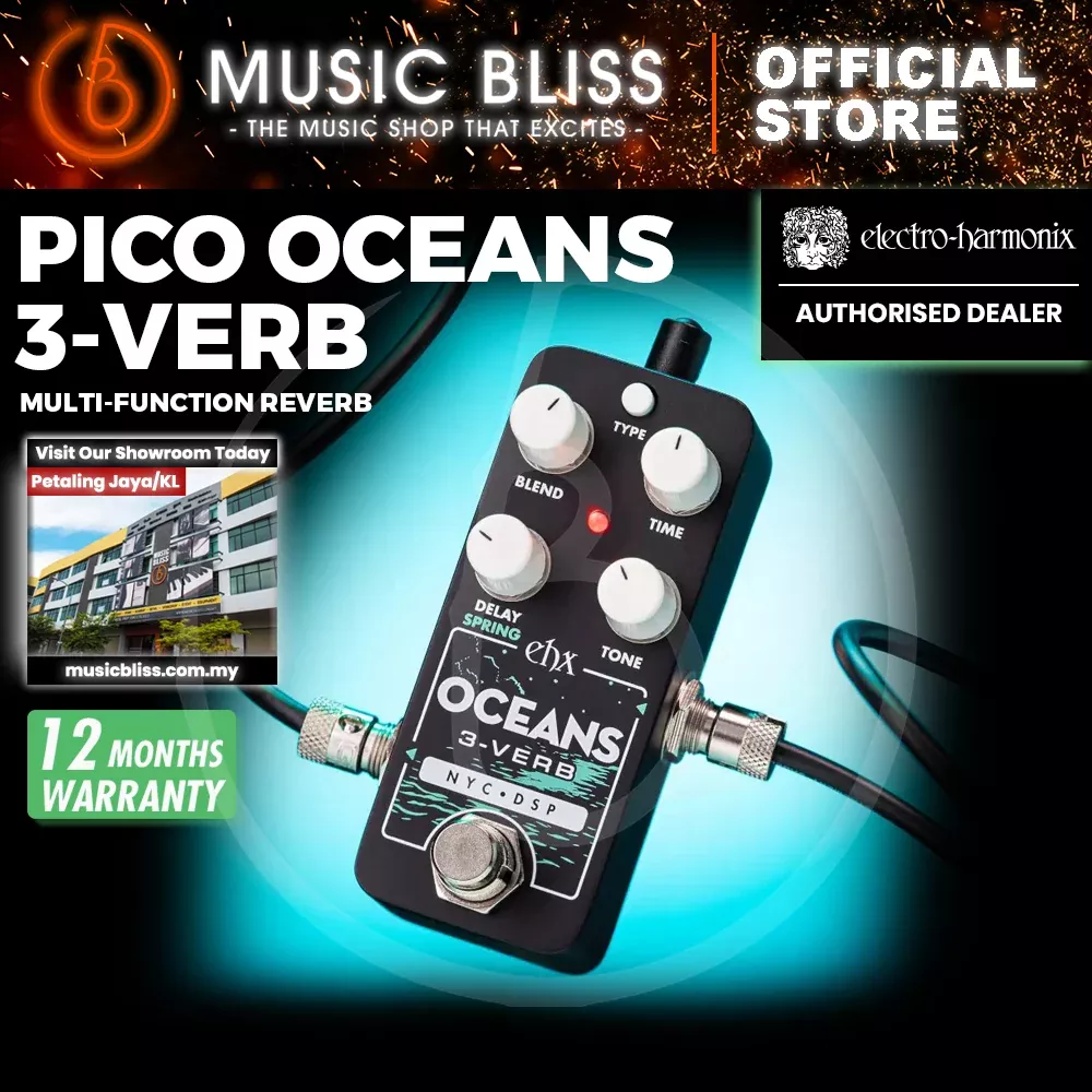Electro Harmonix Oceans 3-verb Reverb Pedal