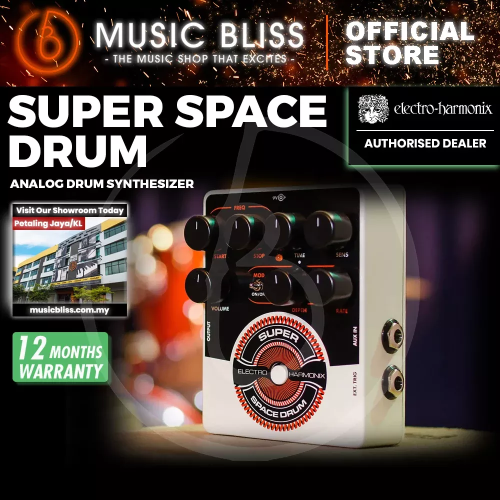 Electro-Harmonix Super Space Drum Analog Drum Synth Guitar Effects Pedal