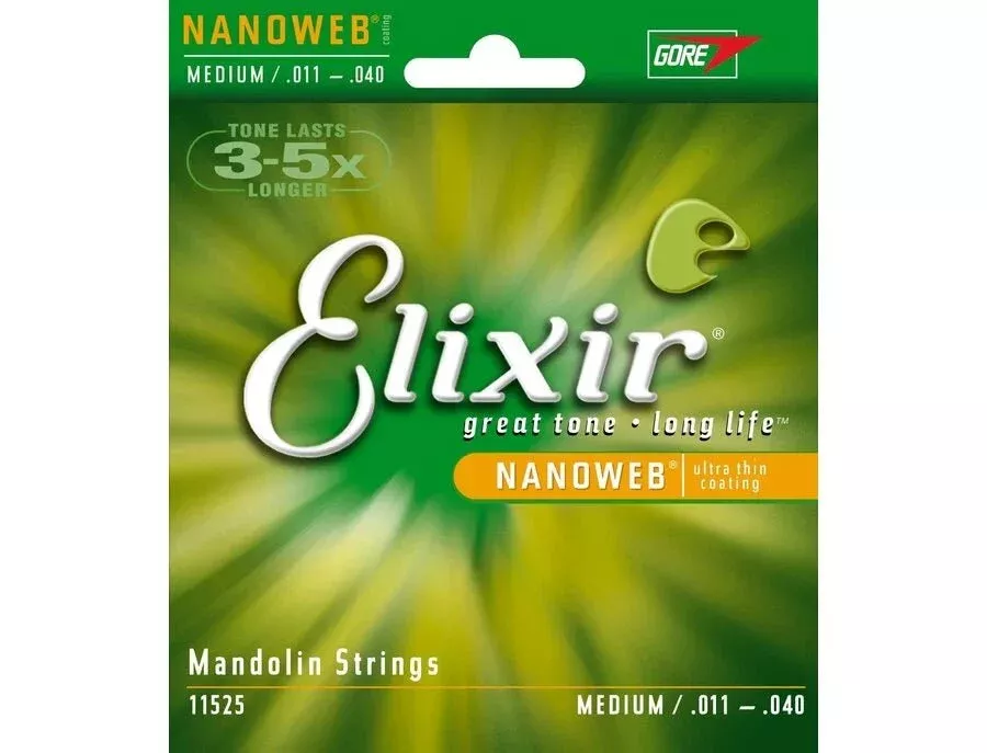 Elixir 11525 Nanoweb Bronze Mandolin Strings – Medium 11-40