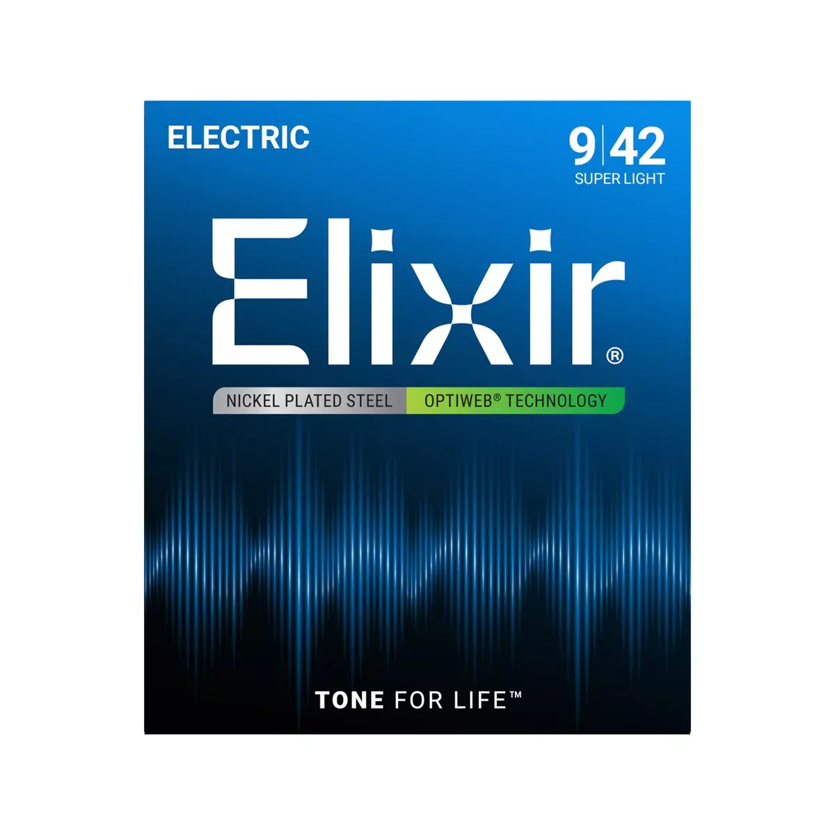 Elixir 16550 Optiweb Electric Guitar Strings, Super Light, 9-42, 3-Pack