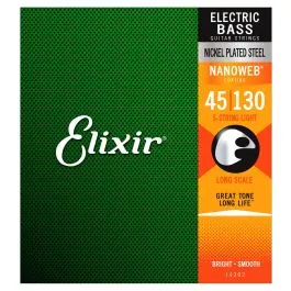 Elixir 5-String Bass Guitar Strings, 45-130 14202