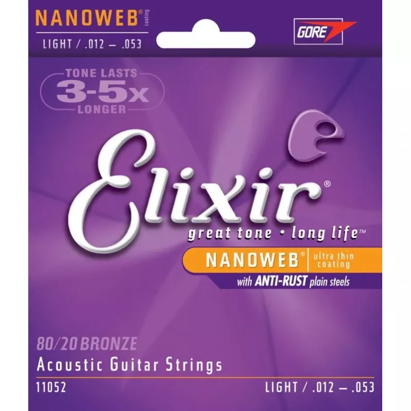 Elixir Acoustic Guitar 6 String NanoWeb Light 11052