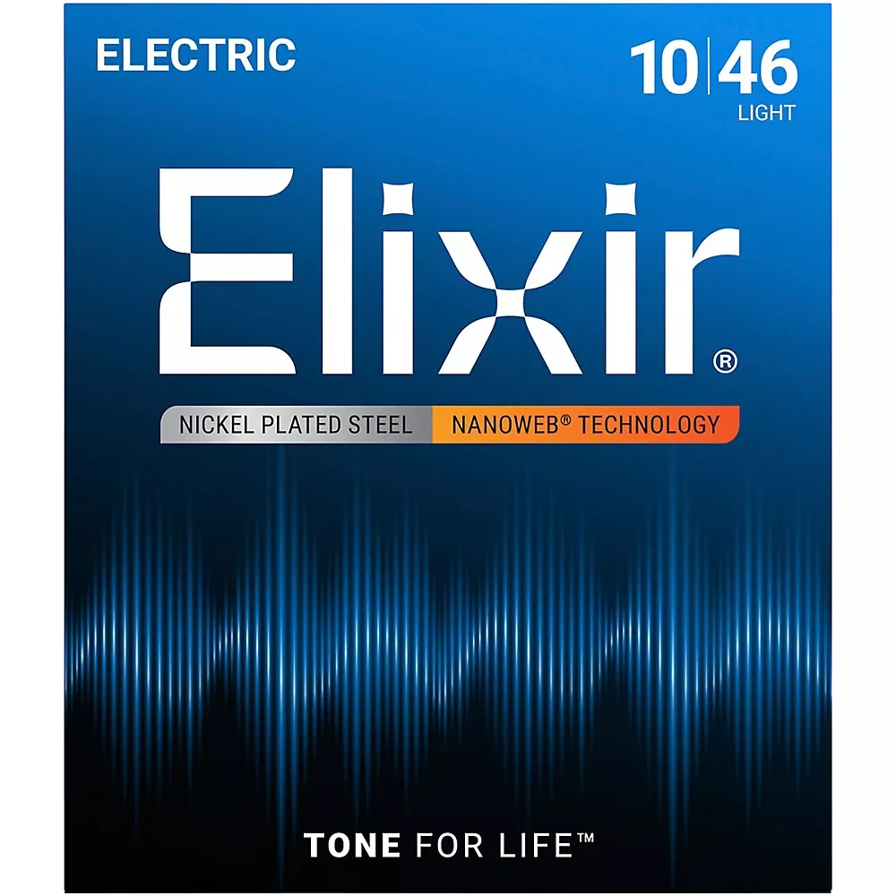 Elixir Electric Guitar Strings With NANOWEB Coating - Light (.010-.046)