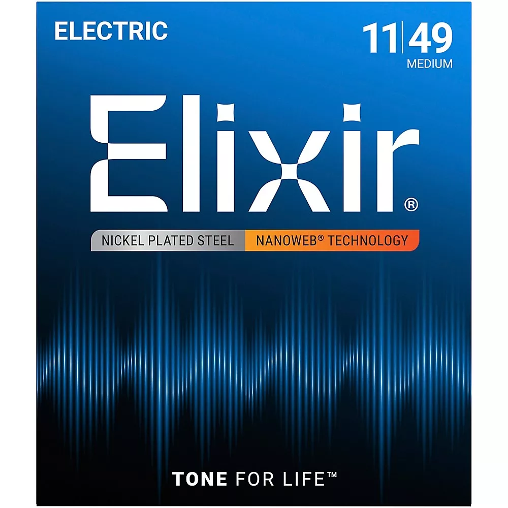 Elixir Electric Guitar Strings with NANOWEB Coating, Medium (.011-.049)