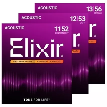 Elixir Nanoweb Acoustic Guitar String Set Phos Bz
