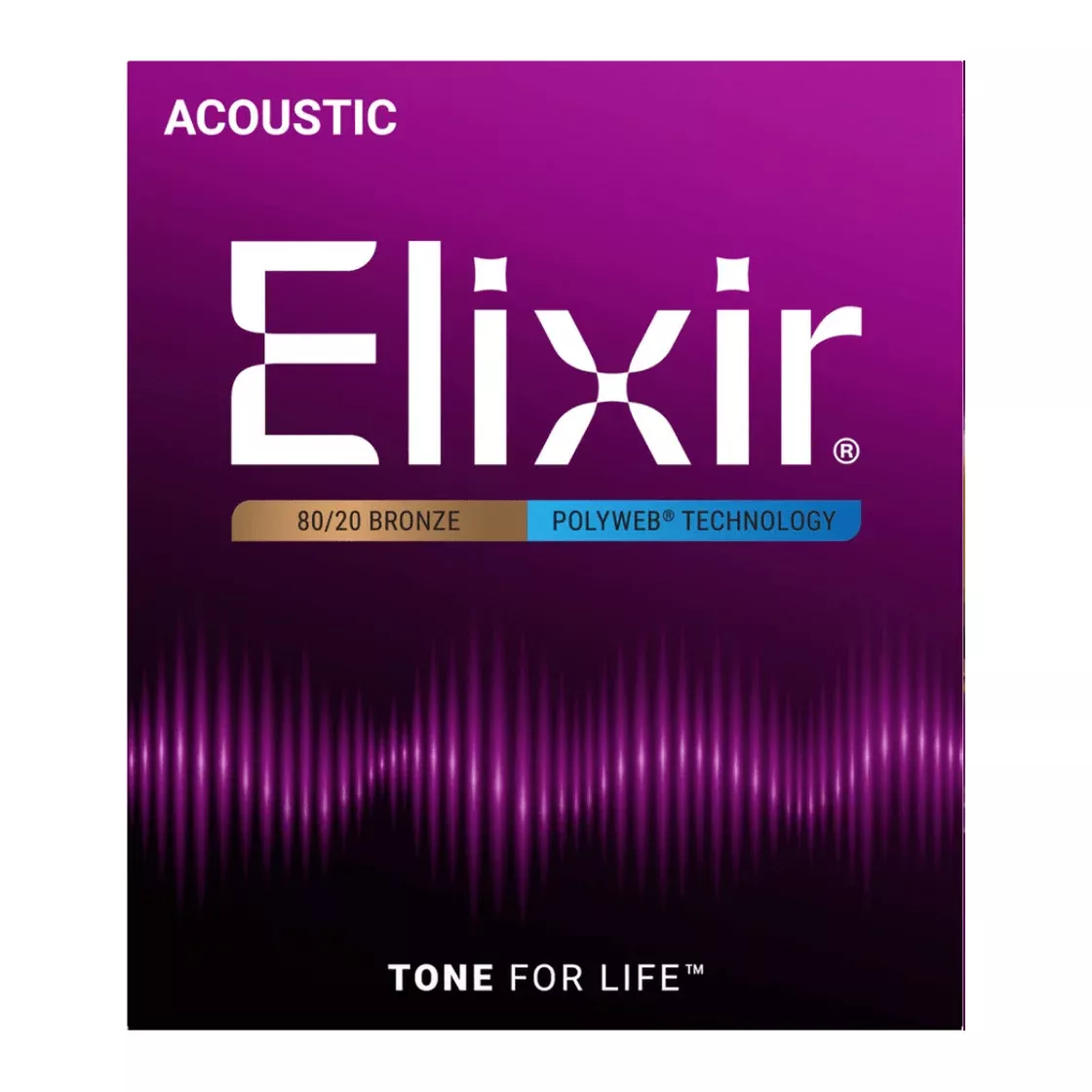 Elixir Polyweb 80/20 Bronze Acoustic Guitar Strings - 11000 Extra Light (10-47)