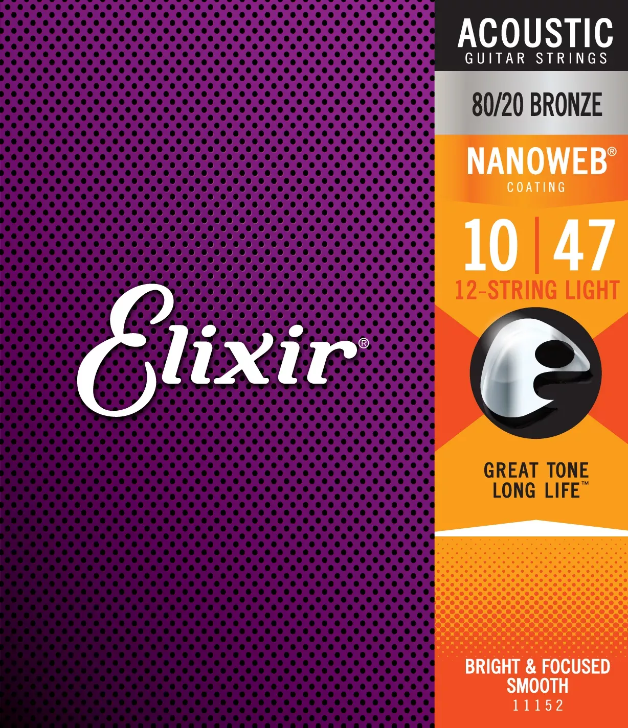 Elixir Strings Acoustic Nano 12st Light 10-47