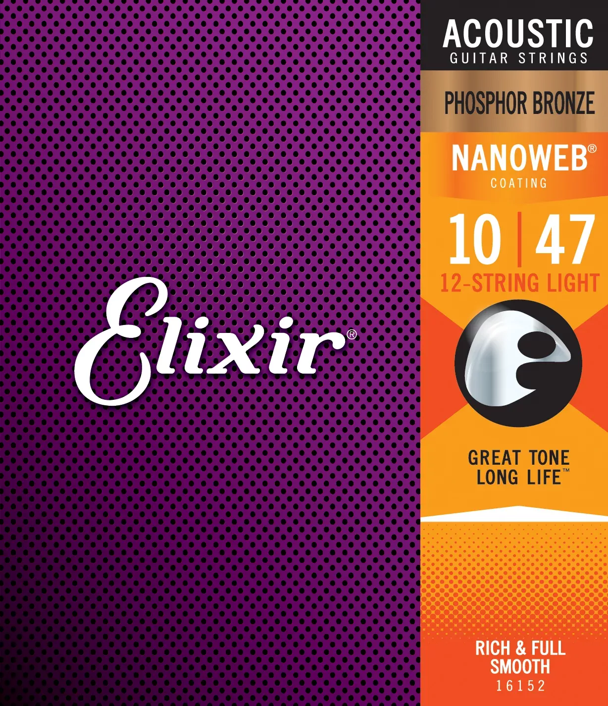 Elixir Strings Acoustic Nano Phos Bronze 12 String Lite 10-47