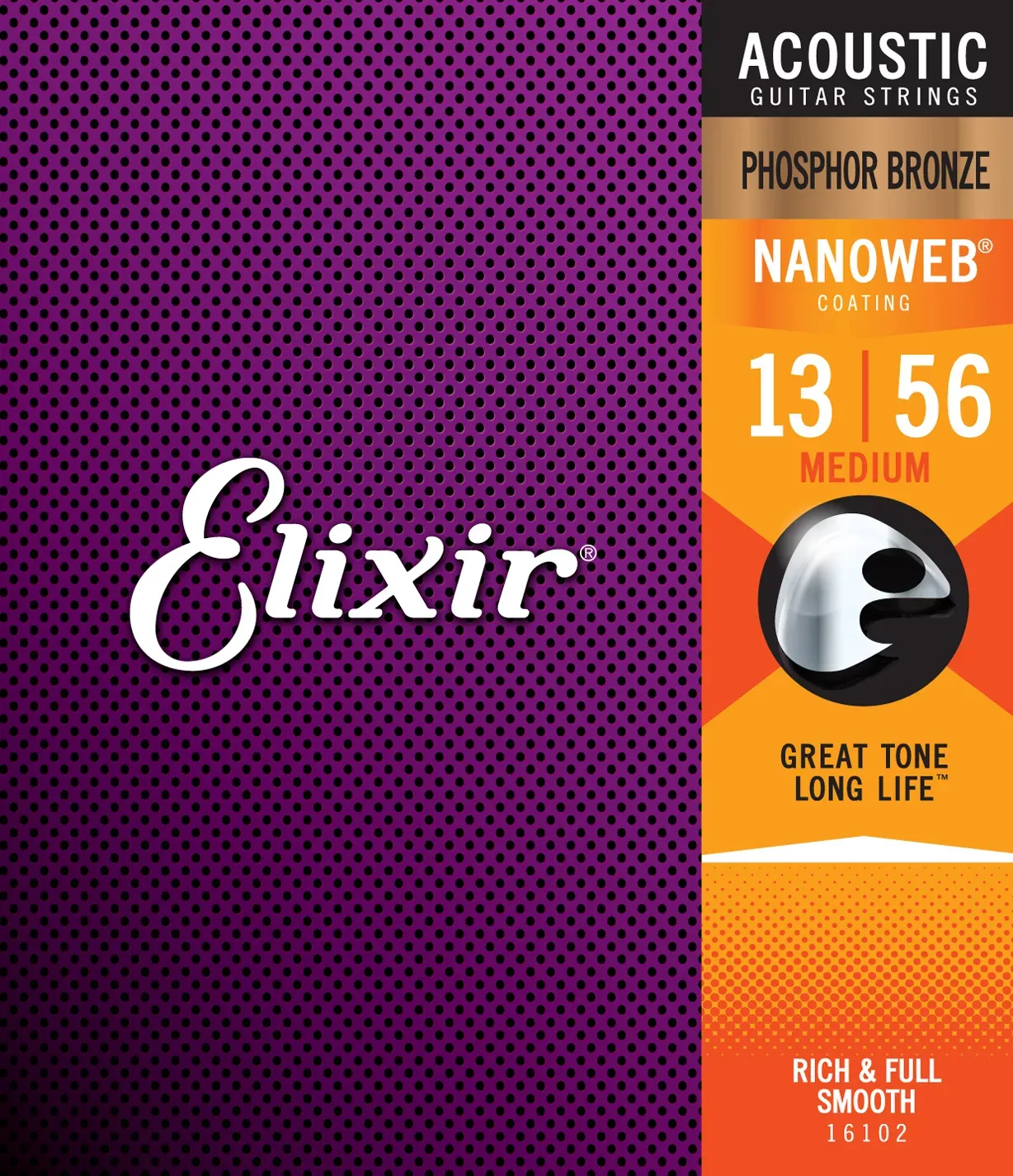 Elixir Strings Acoustic Nano Phos Bronze Med 13-56
