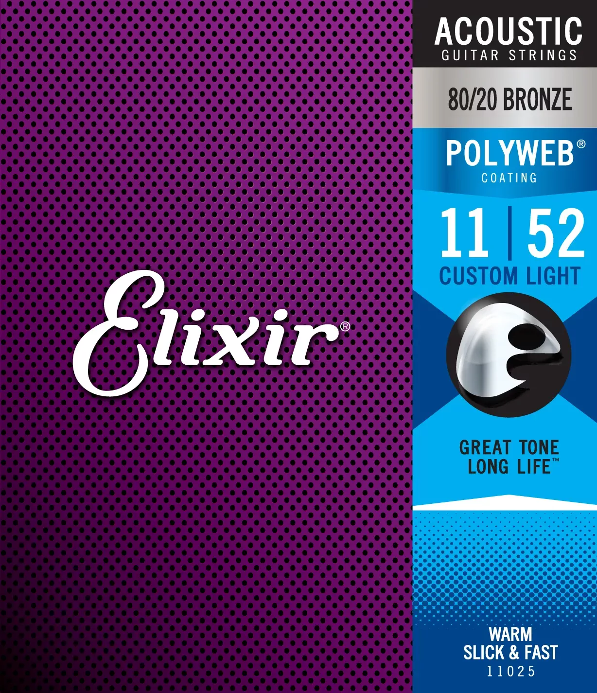 Elixir Strings Acoustic Poly Cust Light 11-52