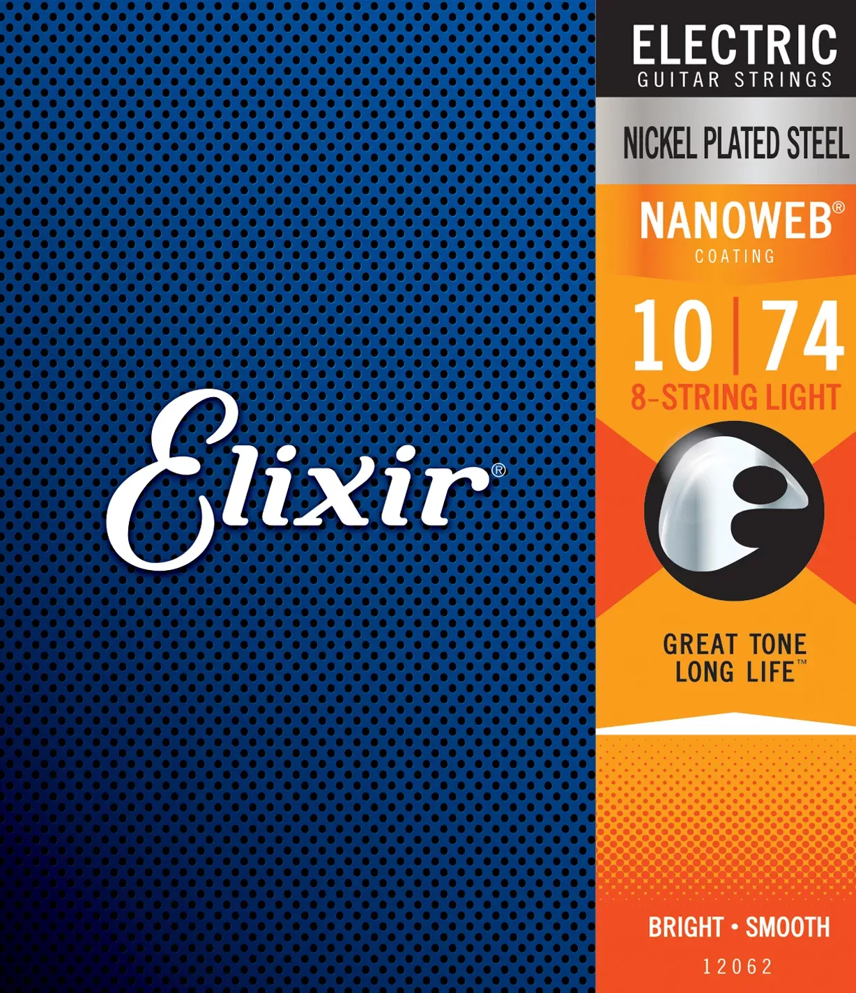 Elixir Strings Electric Nanoweb 8 String Lite 10-74