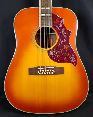 Epiphone IBG Hummingbird 12-String, All-Solid Acoustic/Electric Dreadnought, Aged Cherry Sunburst Gloss