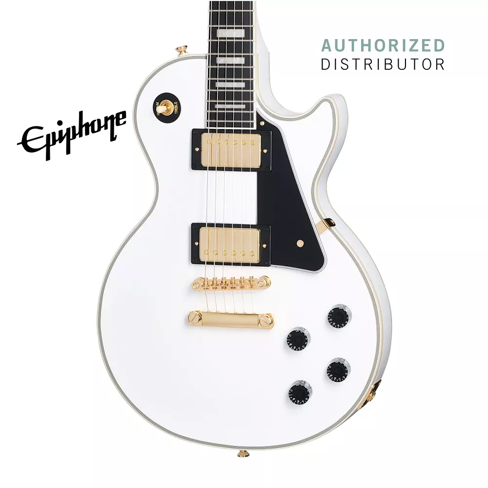 Epiphone Les Paul Custom with Premium Gigbag – Alpine White