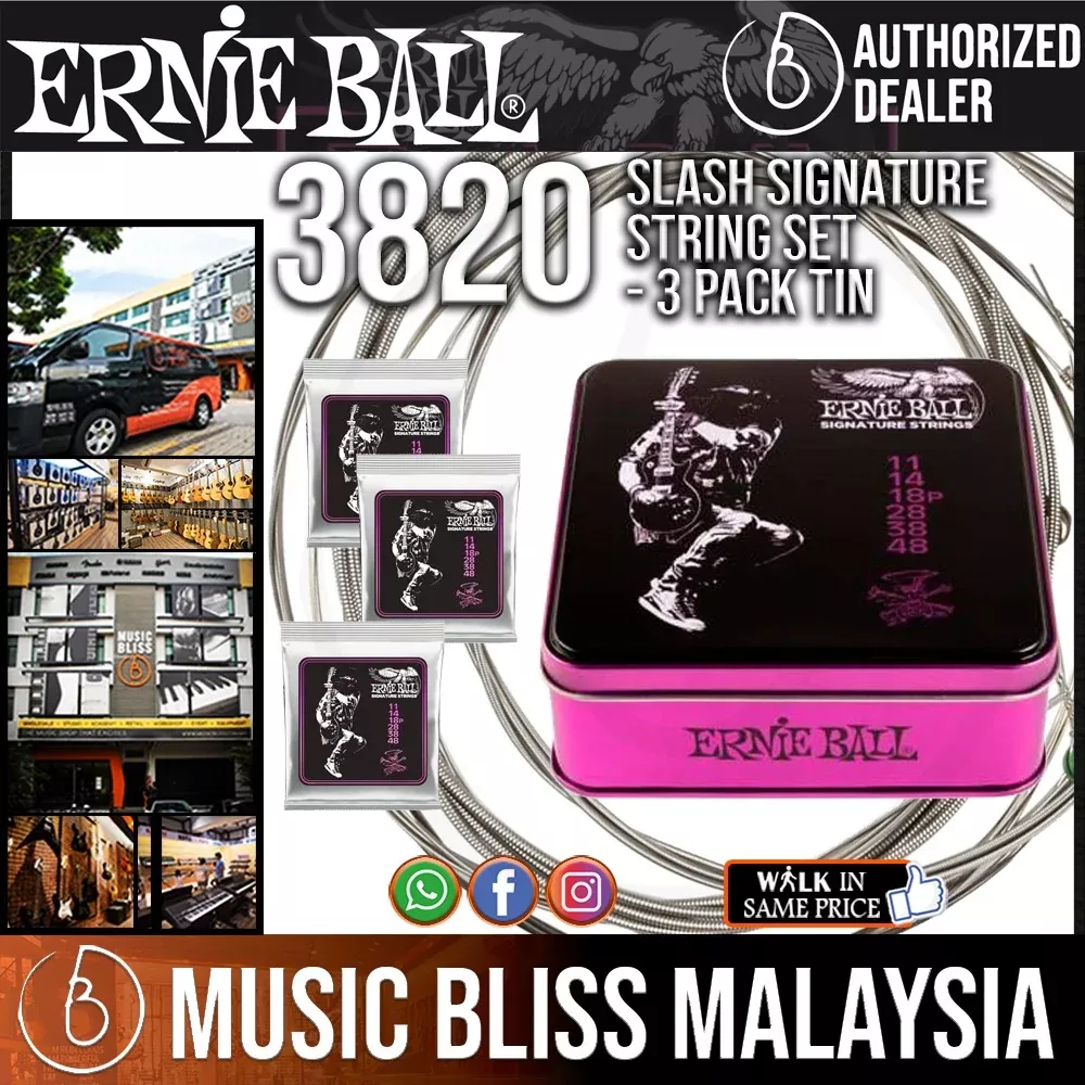 Ernie Ball 3820 Slash Signature String Set - 3 Pack Tin