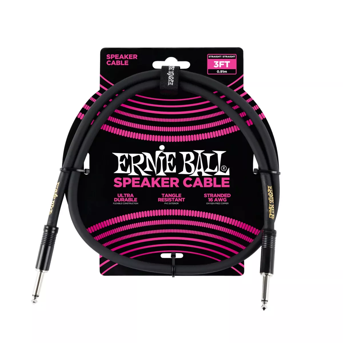 Ernie Ball 3ft Straight to Straight Speaker Cable