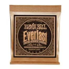Ernie Ball COATED PHOSPHOR BRONZE EVERLAST MED/LGHT STRINGS 749699125464