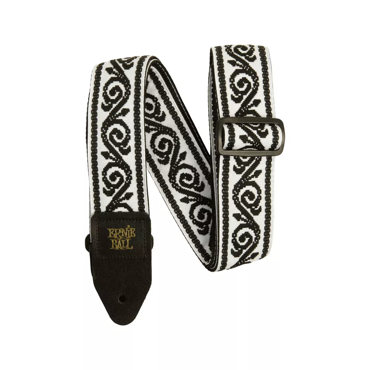 Ernie Ball Polypro Jacquard Guitar Strap, Black Vine