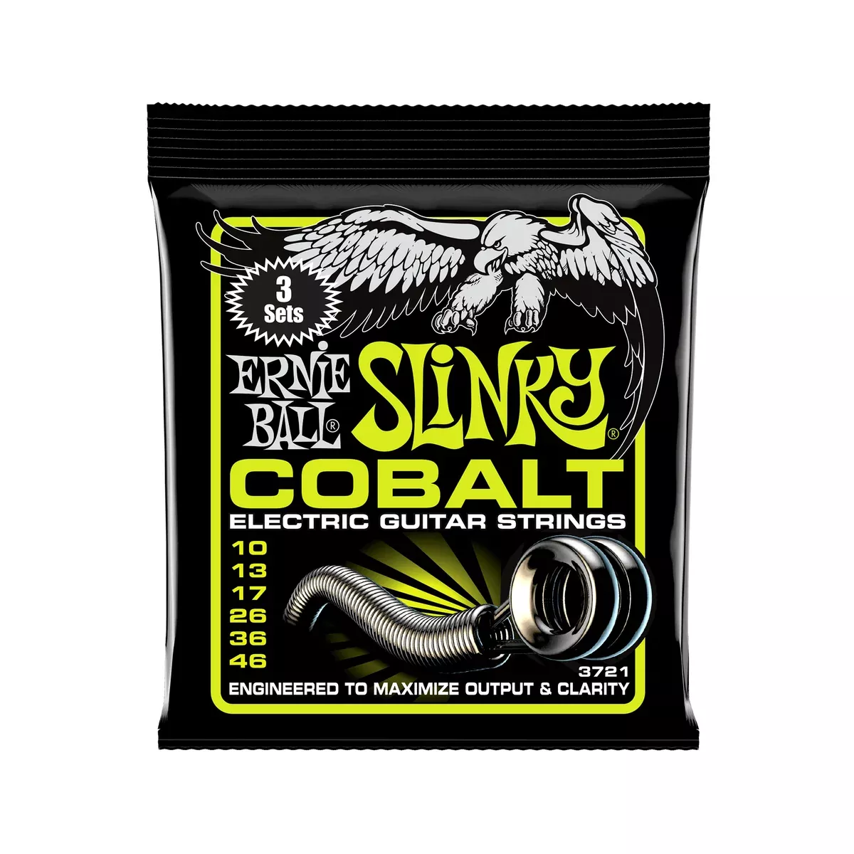 Ernie Ball Regular Slinky Cobalt Electric Guitar Strings, 10-46, 3-Pack