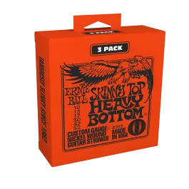 Ernie Ball Skinny Top Heavy Bottom Guitar Strings (3 sets PACK)
