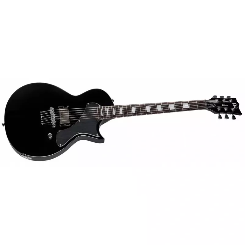 ESP LTD Deluxe Flat Top 6-String Electric Guitar, Black LEC01FTBLK