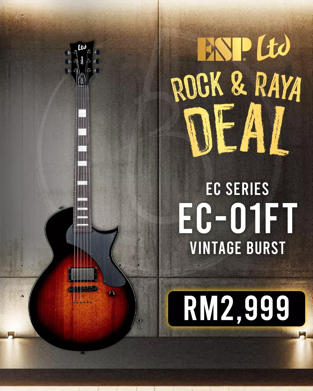 ESP LTD EC-01FT Electric Guitar - Vintage Burst