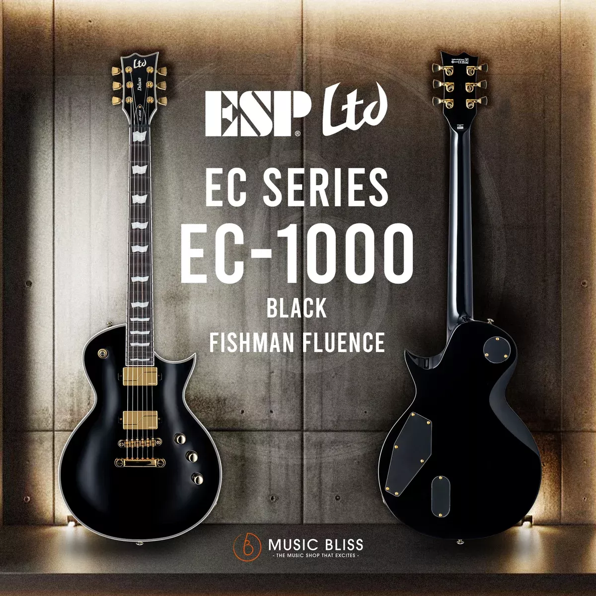 ESP LTD EC-1000 Electric Guitar – Black with Fishman Fluence