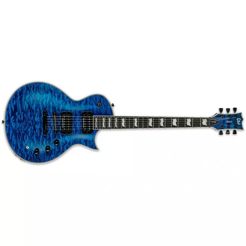 ESP LTD EC-1000 PIEZO QM SEE THRU BLUE LEC1000PIEZOQMSTB
