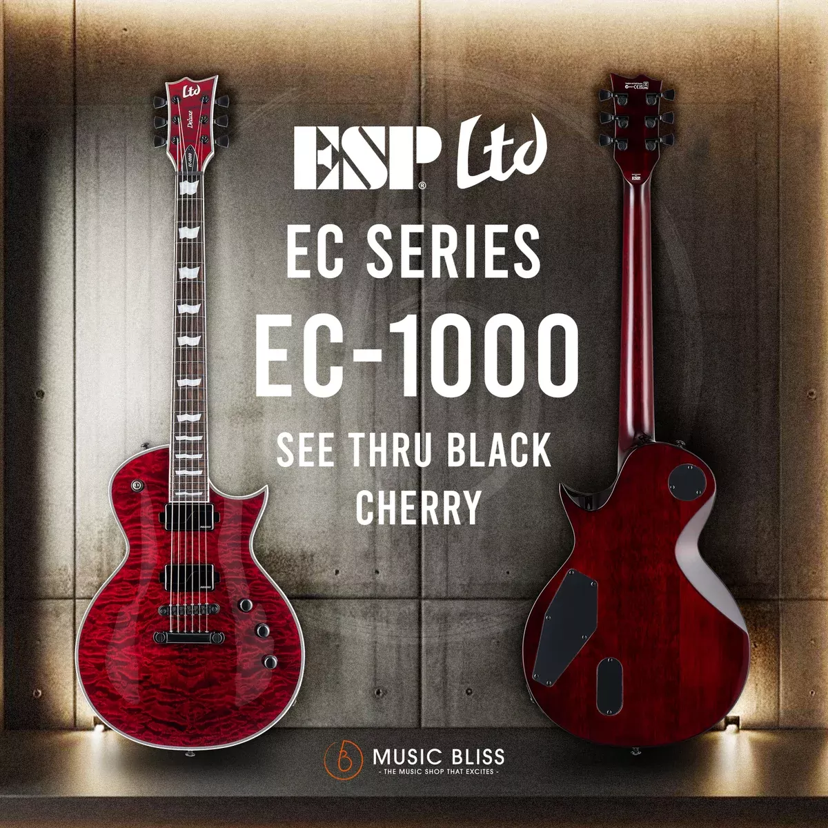 ESP LTD EC-1000 QM Electric Guitar – See Thru Black Cherry