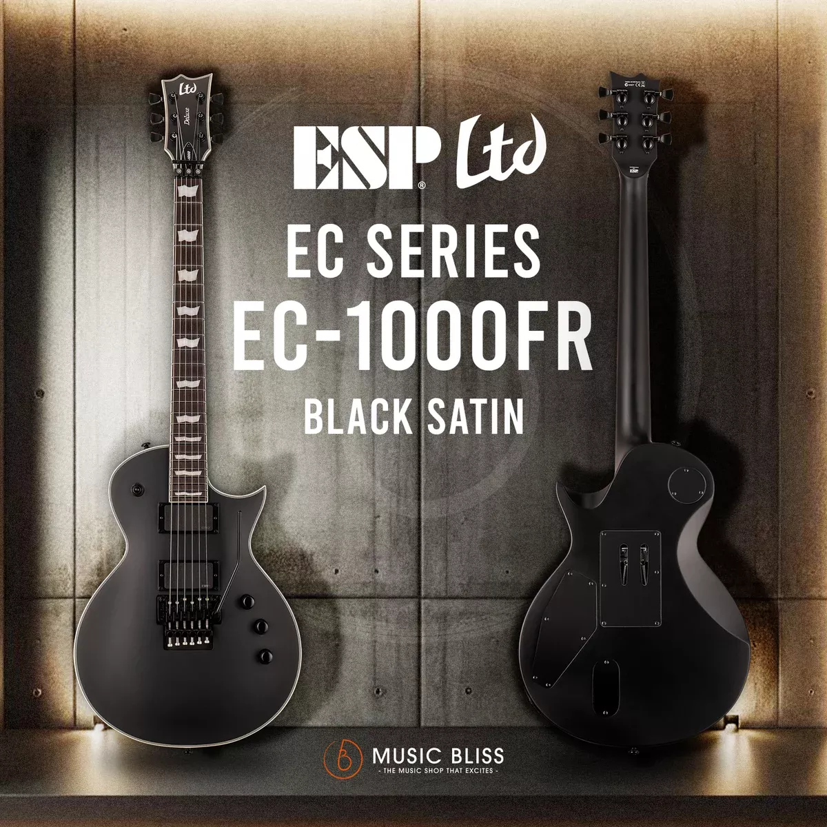 ESP LTD EC-1000FR Electric Guitar – Black Satin