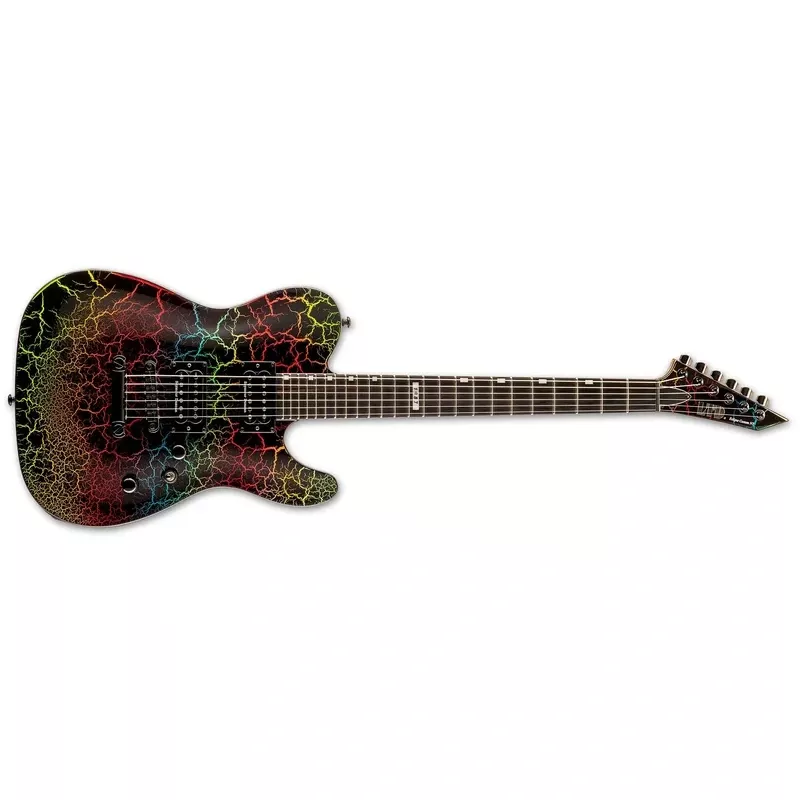 ESP LTD Eclipse NT 87 Electric Guitar, Rainbow Crackle LECLIPSENT87RBCRK