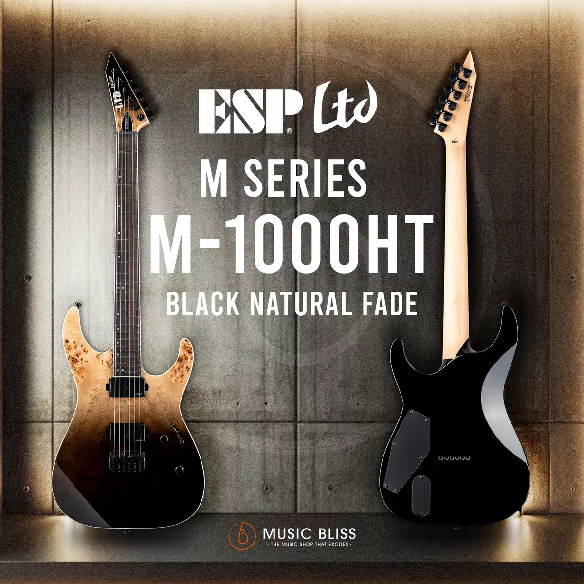 ESP LTD M-1000 HT Burled Poplar – Black Fade