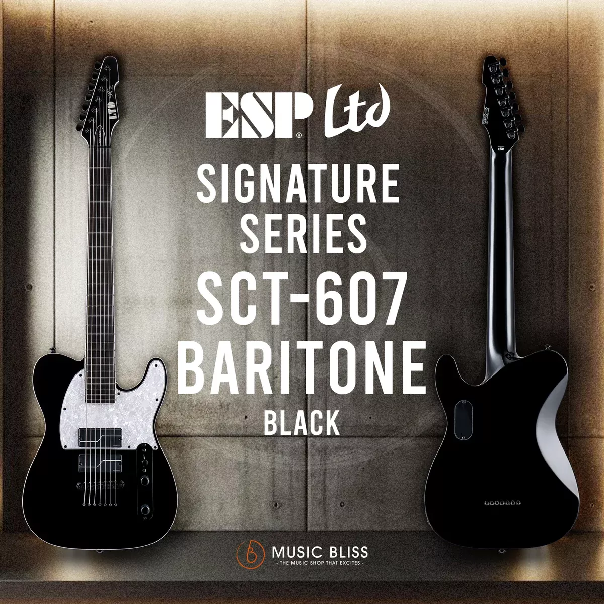 ESP LTD SCT-607B Stephen Carpenter Signature 7-string Baritone Electric Guitar – Black