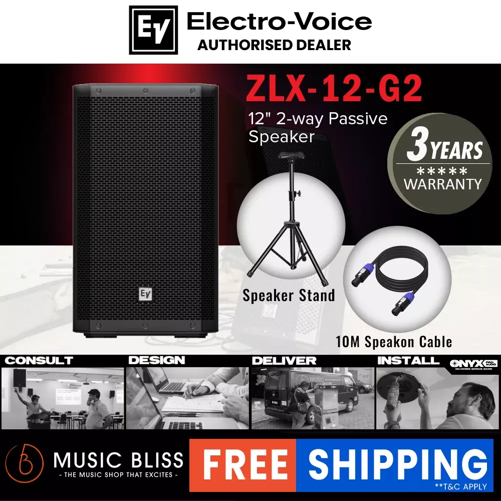 EV Electro-Voice ZLX-12 G2 1000W 12″ Passive Speaker