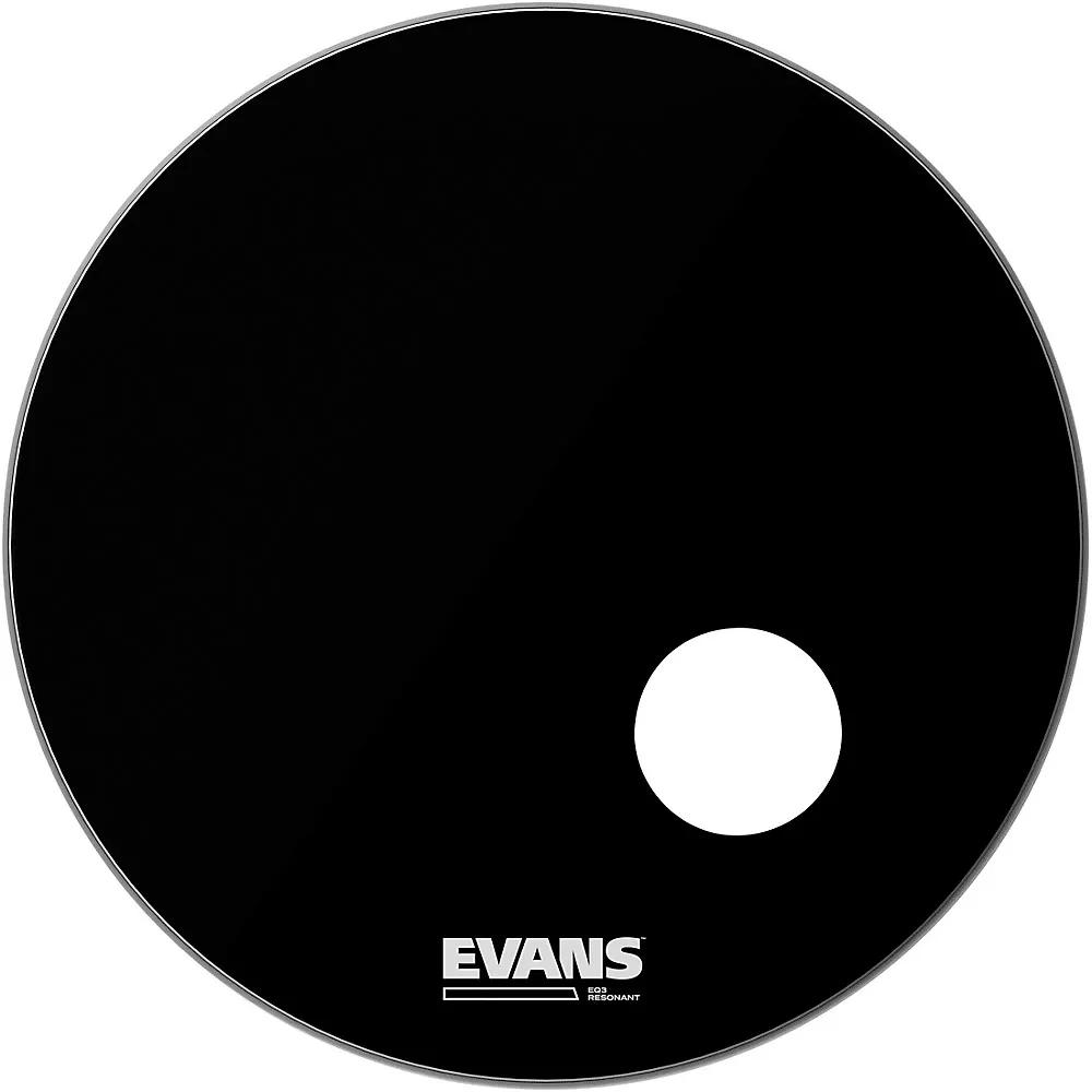 EVANS EQ3 Black Resonant Bass Drum Head - 20 in.