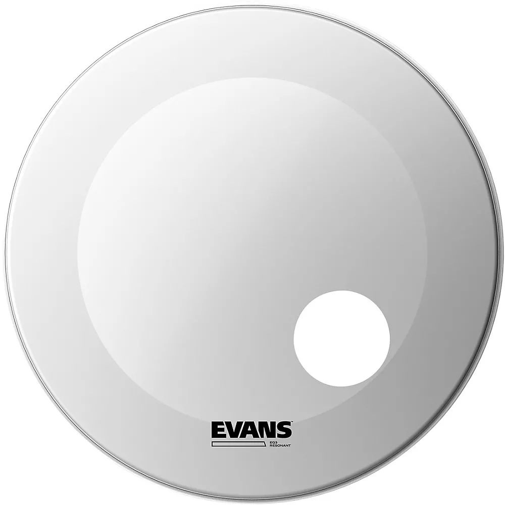 EVANS EQ3 Coated White Resonant Bass Drum Head White 22"
