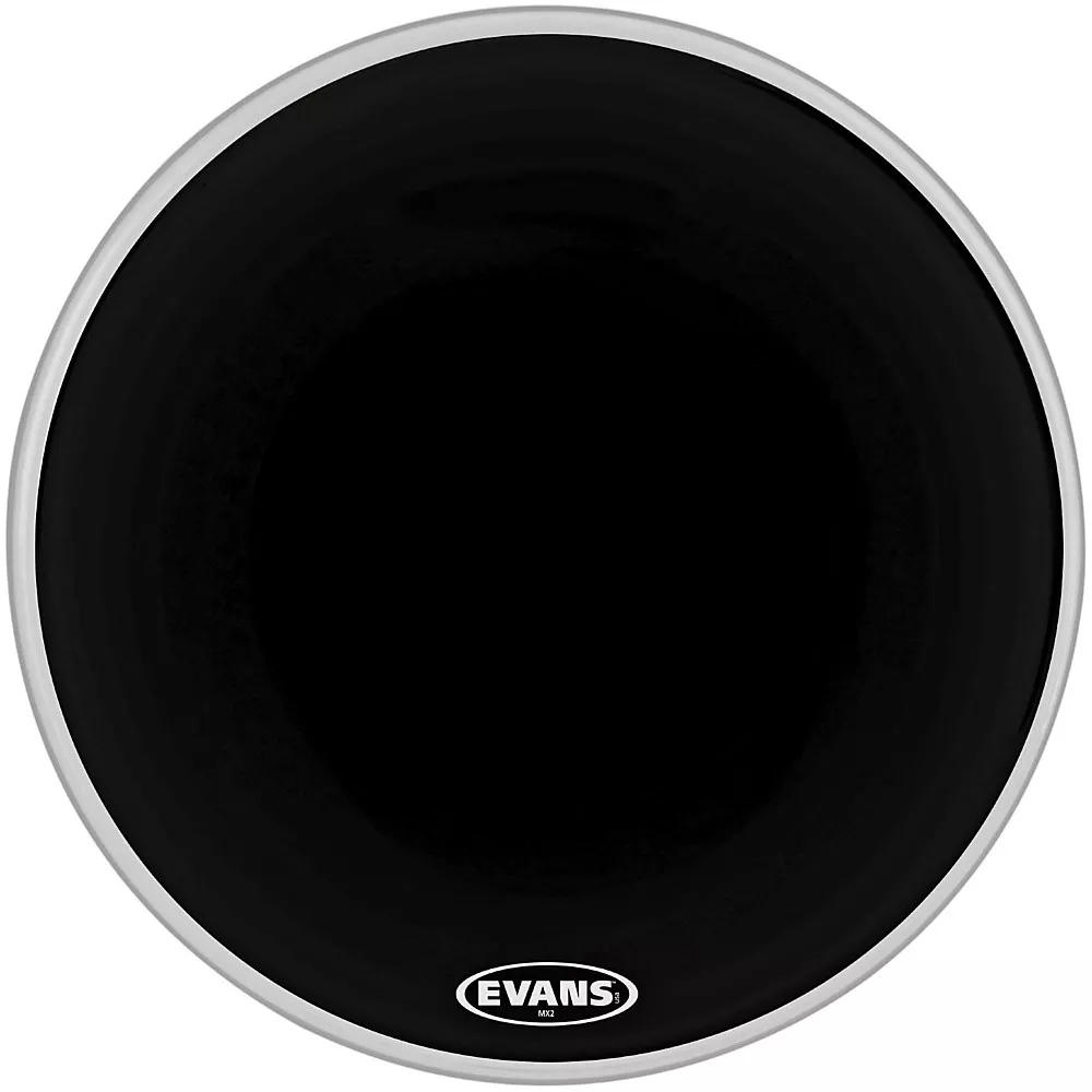 EVANS MX2 Black Marching Bass Drum Head Black 22 in.
