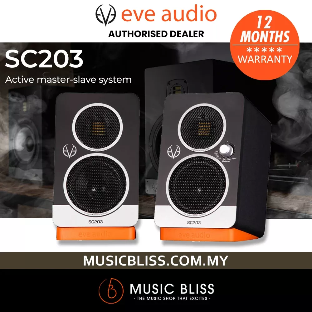 EVE Audio SC203 2-way 3″ Master/Slave Active Studio Monitors – Pair