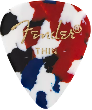 Fender 12 Pack of 351 Shape Thin Guitar Picks, Confetti