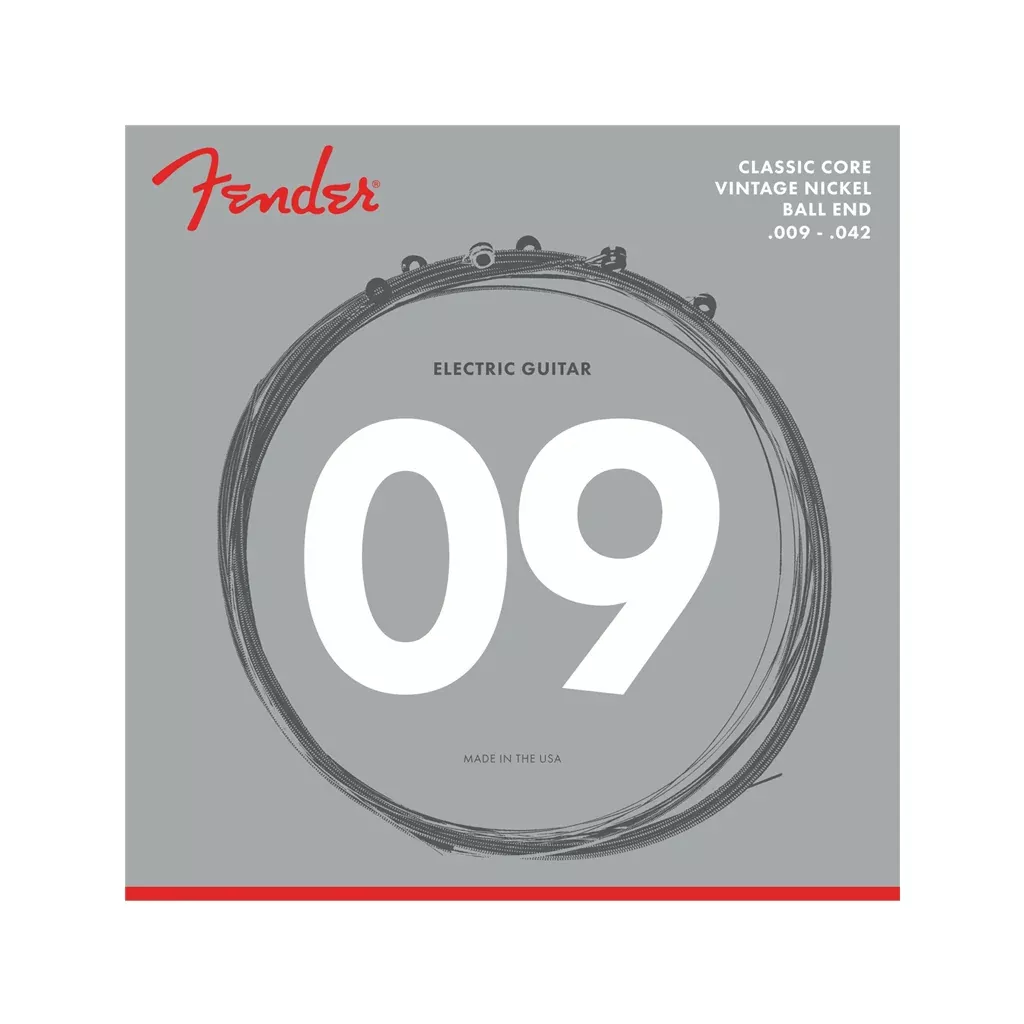 Fender 155L Classic Core Vintage Nickel Ball-End Electric Guitar Strings, 9-42