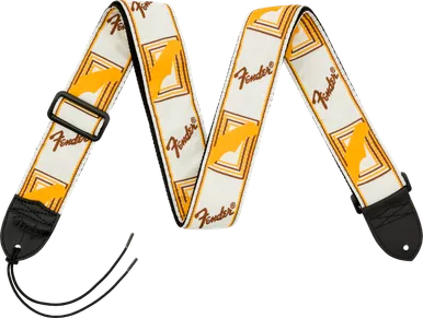 Fender 2" Guitar Strap, with Monogram, White, Brown & Yellow 099-0683-000