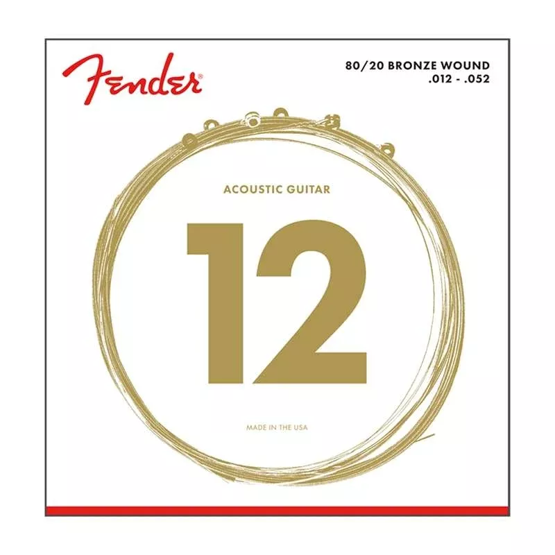 Fender 70L 80/20 Bronze Light Ball End Acoustic Guitar Strings