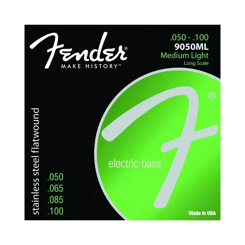 Fender 9050ML Stainless Steel Flatwound Light Electric Bass Strings