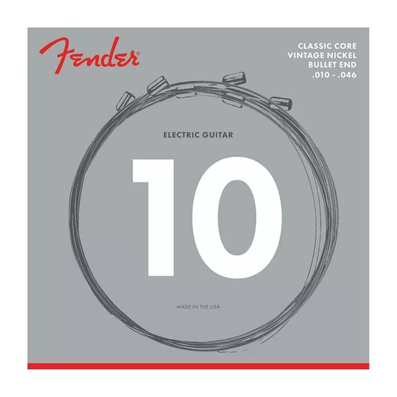 Fender Classic Core Electric Guitar Strings, Vintage Nickel, Bullet Ends