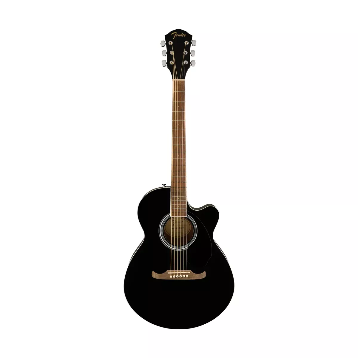 Fender FA-135CE Concert Acoustic Guitar, Walnut FB, Black