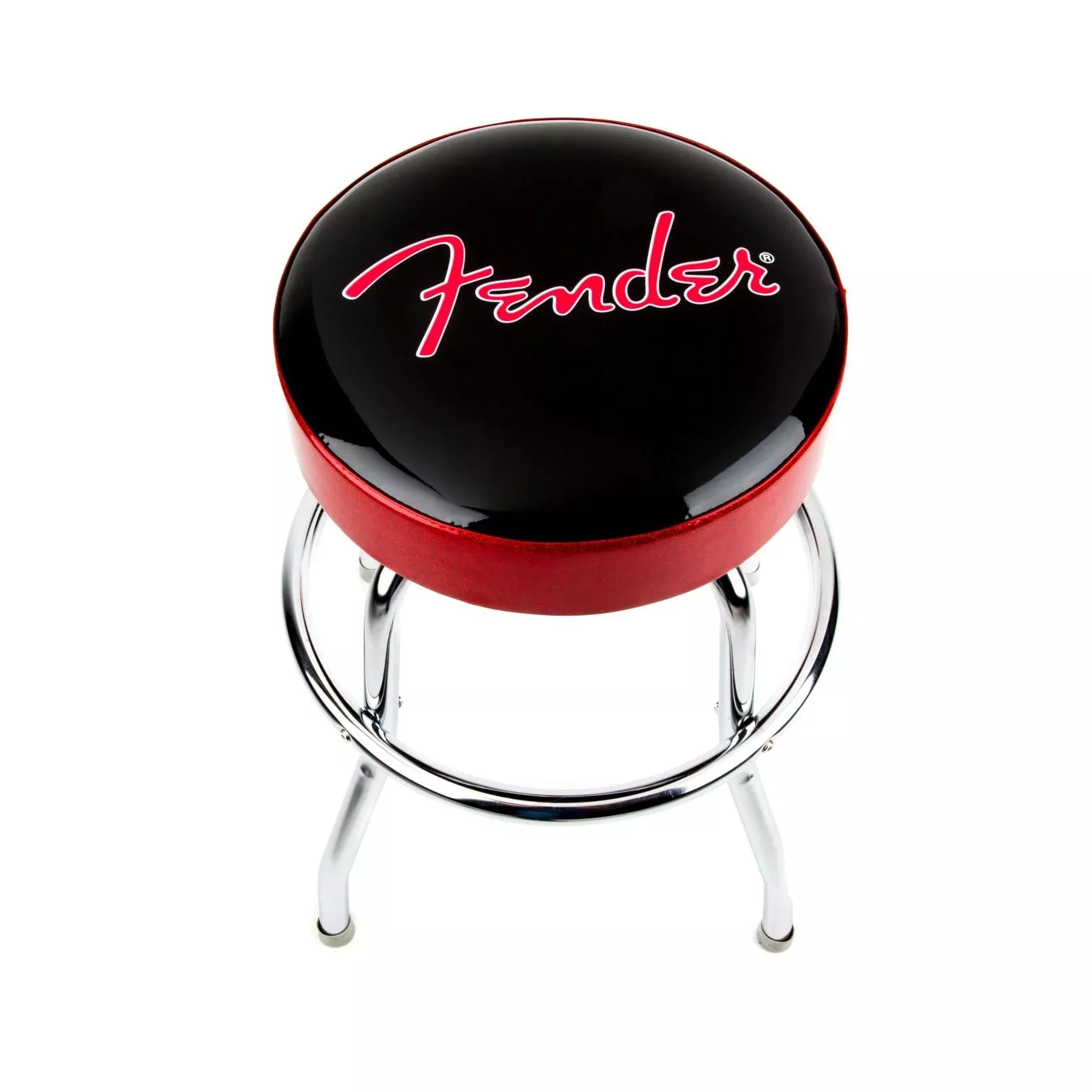 Fender Red Sparkle Logo Barstool, Black/Red Sparkle, 24″