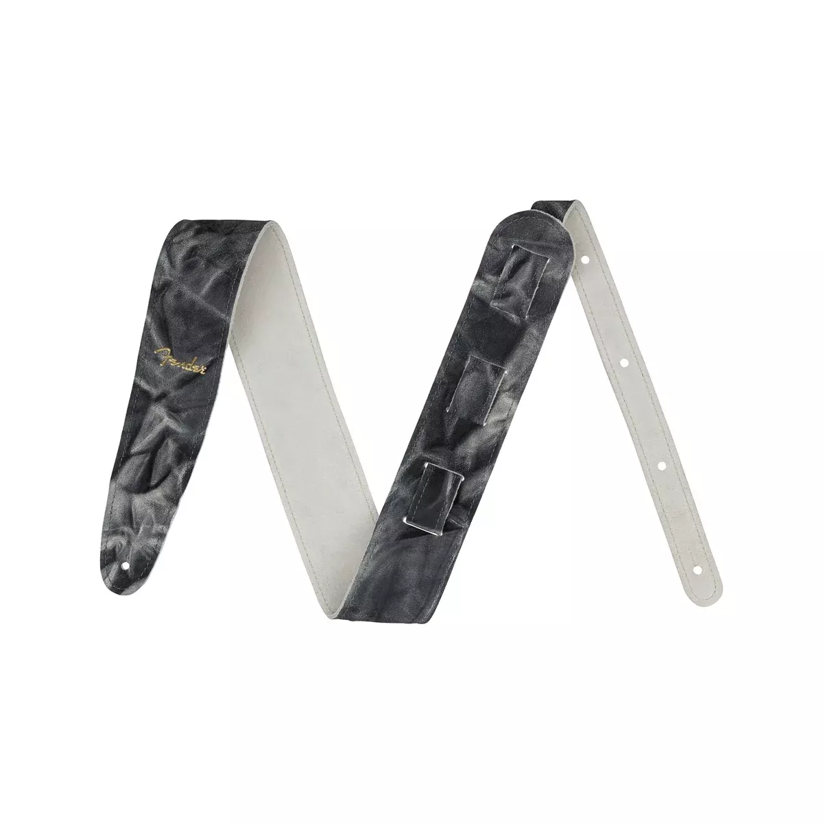Fender Tie Dye Leather Guitar Strap, Black