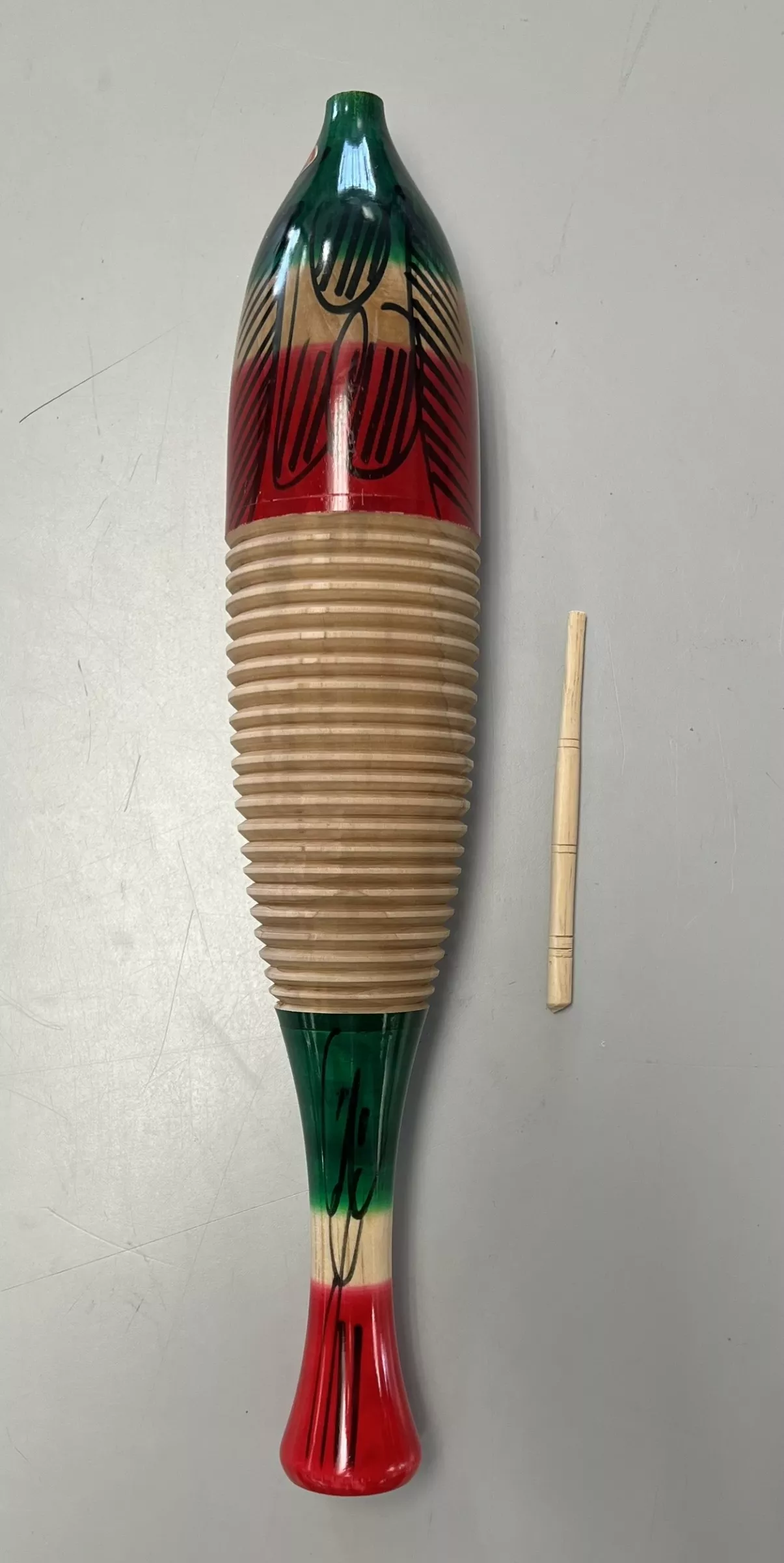 Fish-Style Wood Guiro w/ Scraper GU9901