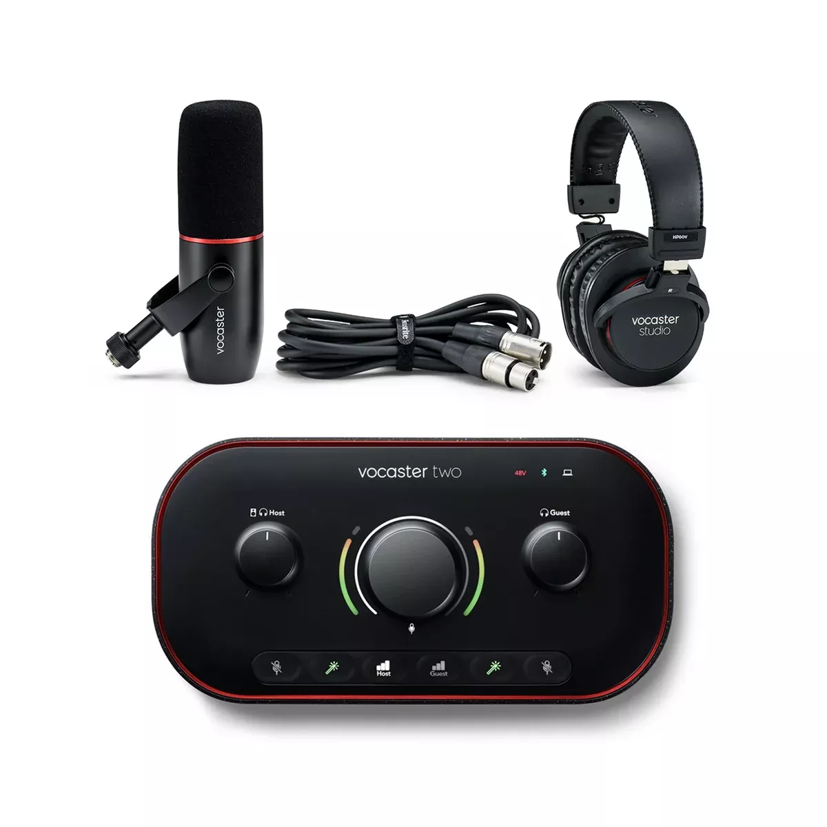 Focusrite Vocaster Two USB-C Studio Podcasting Audio Interface Bundle