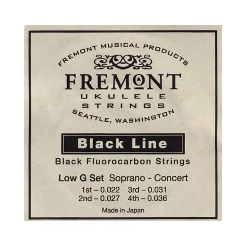 Fremont Blackline Fluorocarbon Low G Soprano & Concert Ukulele String Set