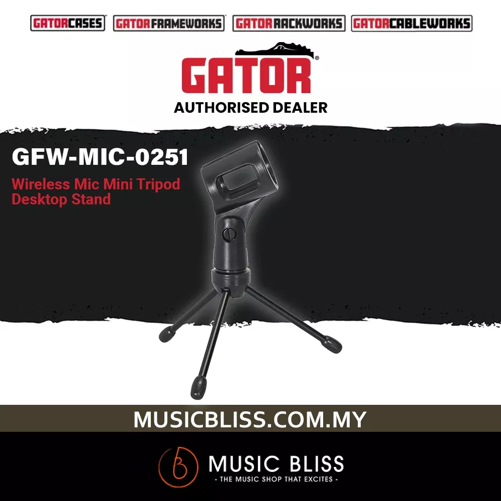 Gator Frameworks GFW-MIC-0251 Mini Tripod Desktop Wireless Mic Stand